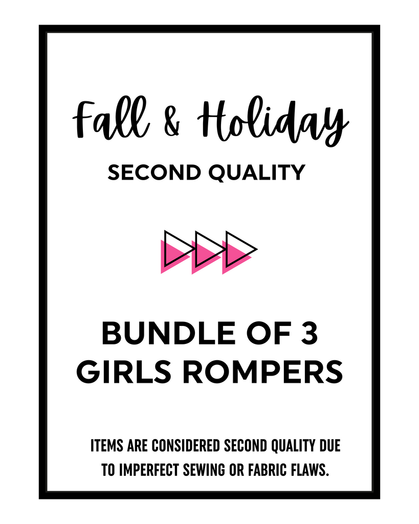 Mystery 2nd Quality Fall/Holiday Girls Rompers