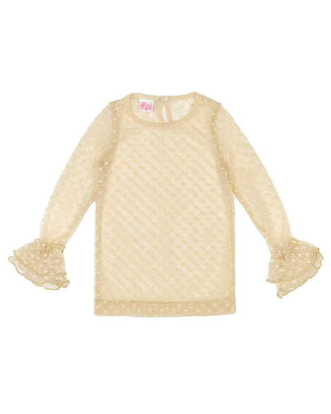 Ricrac Rodeo Sand Heart Mesh Long Sleeve Layering Top