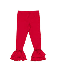 Red Basic Ruffle Pant