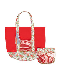 Red Tote Bag Set