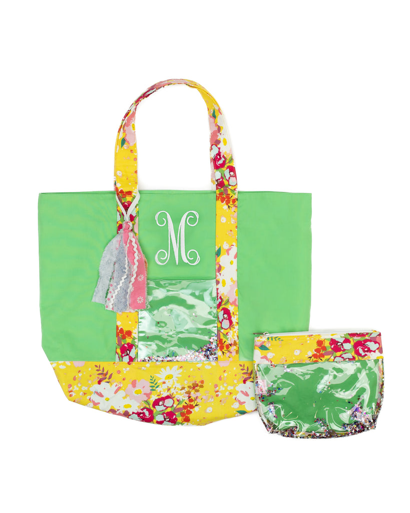 Green Tote Bag Set