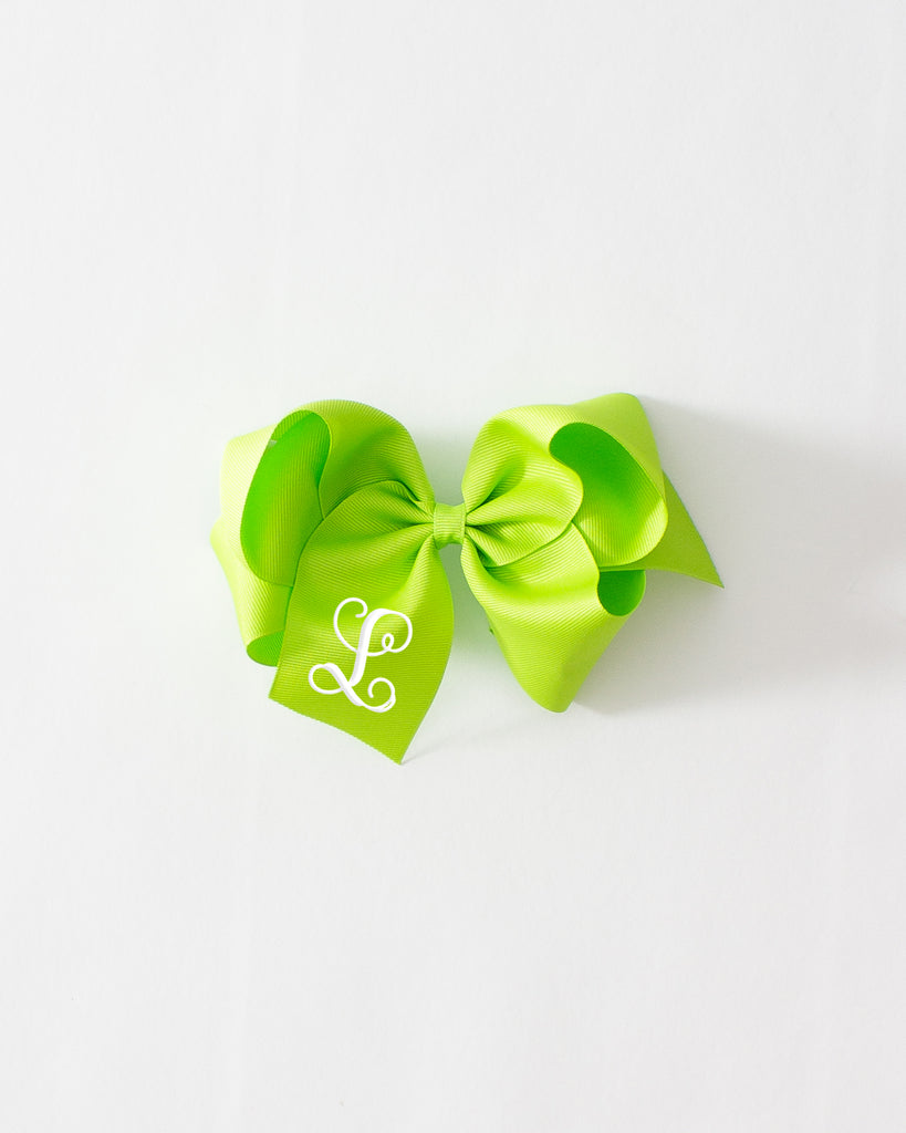Lime Classic Bow on ALLIGATOR CLIP