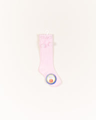 Pom Pom Knee High Socks - Pink