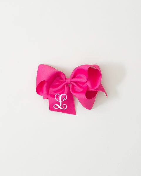 Hot Pink Classic Bow on ALLIGATOR CLIP