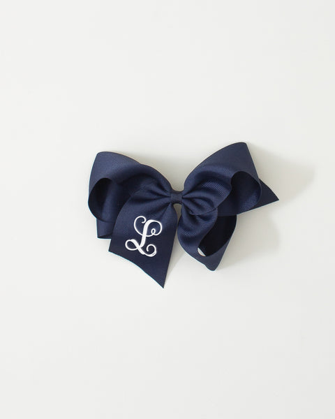 Navy Classic Bow on ALLIGATOR CLIP